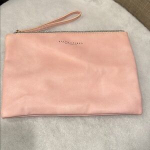 Ralph Lauren Pink Clutch Wristlet Leather